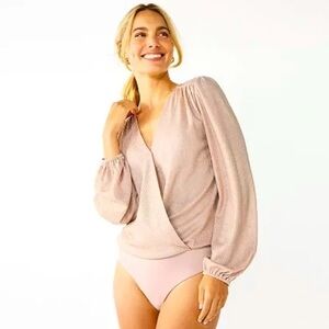 Draper James Metallic Gold Bodysuit